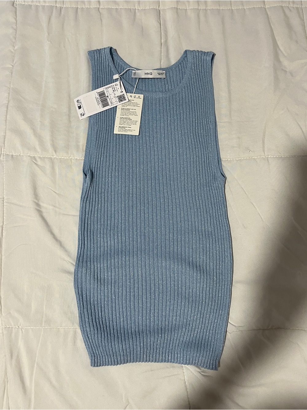 Mango Sparkly Blue Top NWT